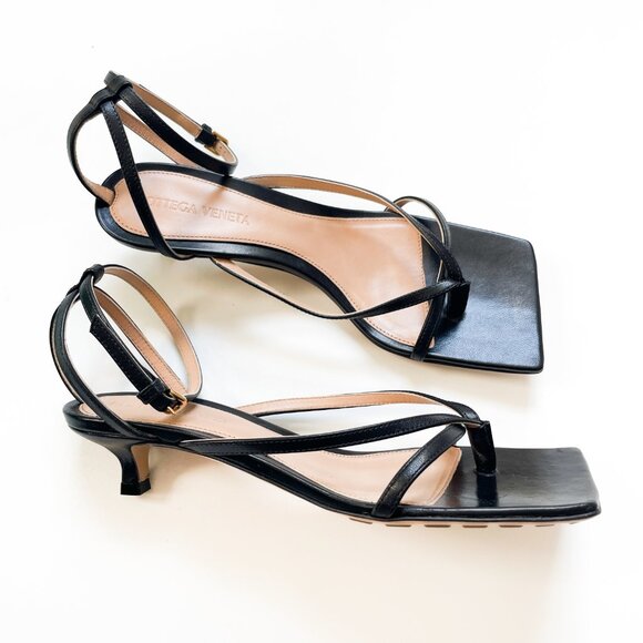 Bottega Veneta Lounge Stretch Strap Sandal Black Size EU 35 US 5 NEW IN BOX - Picture 8 of 12